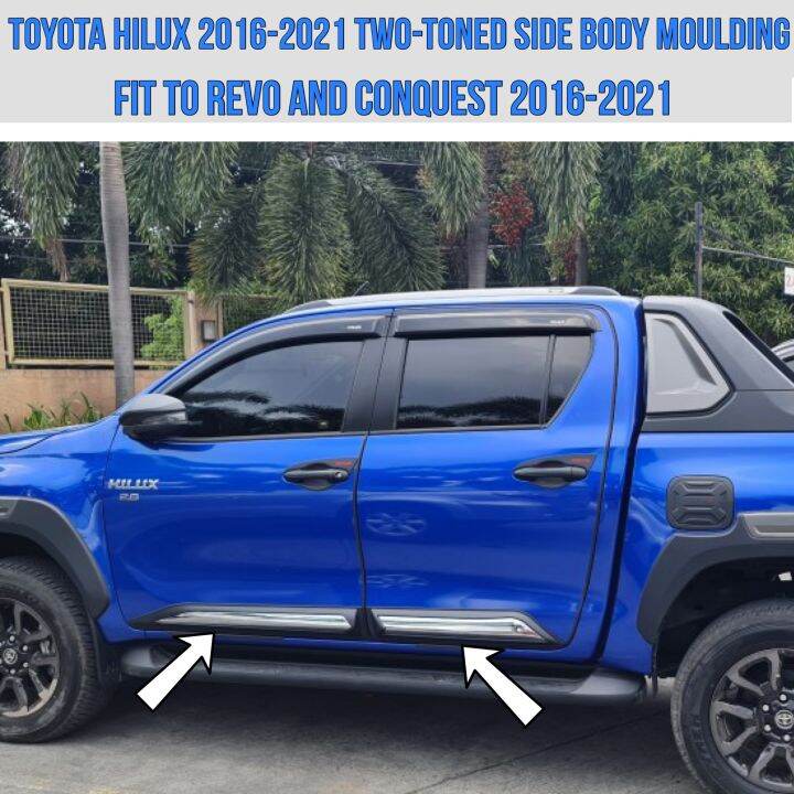 TOYOTA HILUX REVO CONQUEST 2016 2023 TWO TONED BODY SIDE MOULDING