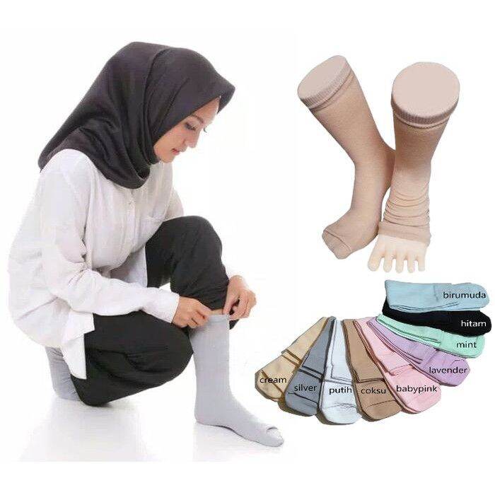 Kaos Kaki Wudhu Muslimah Polos Kaos Kaki Umroh Kaos Kaki Haji Lazada