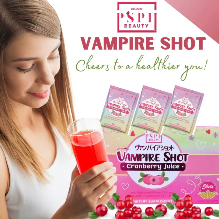 PSPH Vampire Shot Drink Cranberry Blue Lemonade Juice 15 Sachets