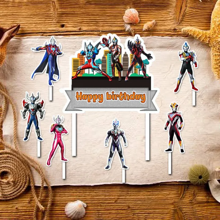 Topper Cake Ultraman Happy Birthday Hiasan Kue Ulang Tahun Lazada