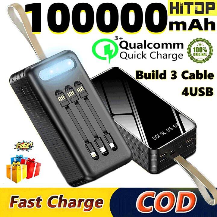 Hitop Powerbank Original Mah Built Cable Fast Charging Power