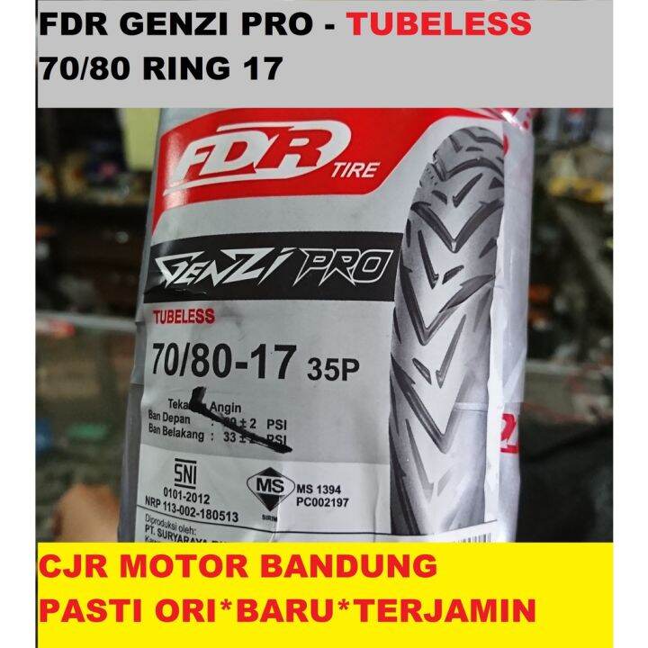 Fdr Genzi Pro Ring Ban Ceper Tubeless Motor Jupiter Supra