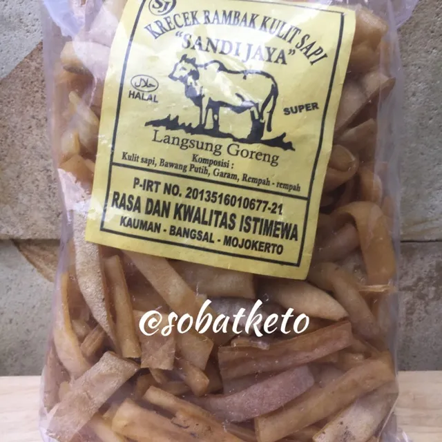 Krecek Mentah Rambak Kulit Sapi Stick Panjang Rambak Keto 500 Gr