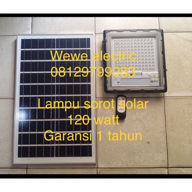 Lampu Sorot Solar Sel 2in1 120w 120 Watt Surya Matahari Led Sorot Panel