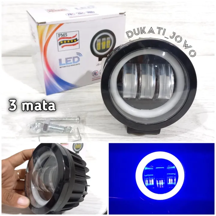 Lampu Tembak Sorot Bulat Led Daymaker Mata Angel Eye Motor Mobil