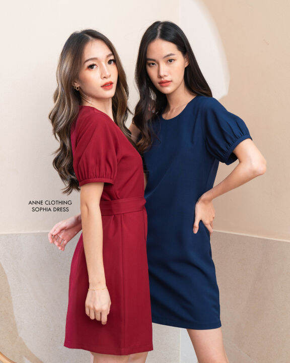 Anne Clothing SOPHIA DRESS โซเดย เดรสเรยบหรดแพง แถมฟรเขมขดในชด