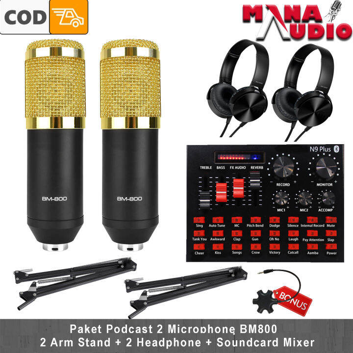 Paket Podcast Live Stream Dan Recording Microphone Condenser BM800 Full