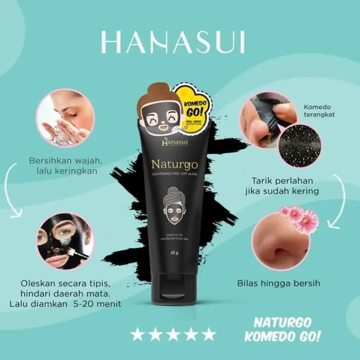 Hanasui Naturgo Lightening Peel Off Mask Naturgo Tube Masker Wajah