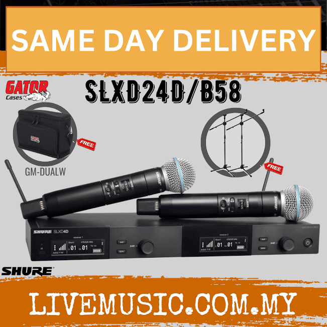 Shure Slxd D B Digital Wireless Dual Handheld Microphone System With