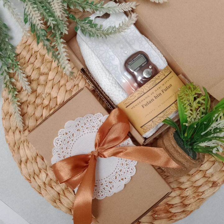 Hampers Souvenir Peci Scrunchie Free Kartu Ucapan Souvenir Idul Fitri