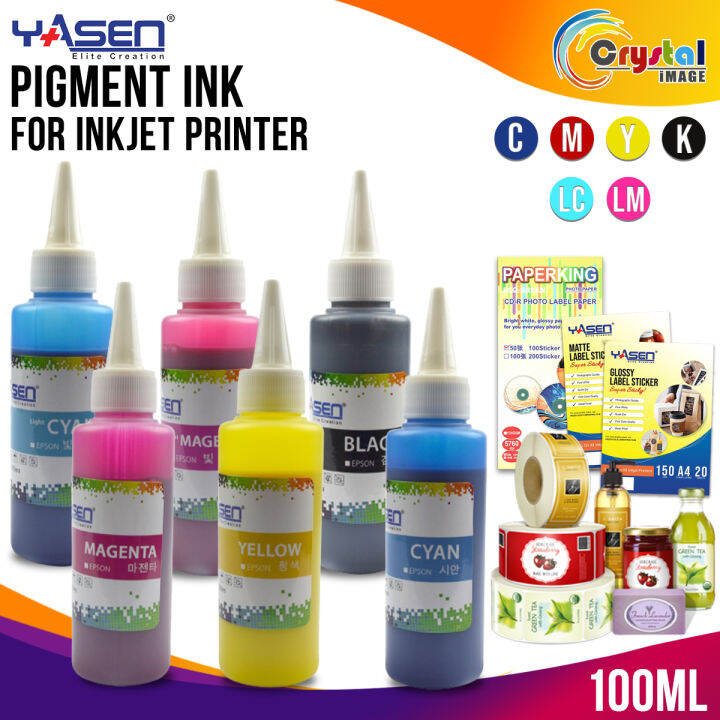 Yasen Pigment Ink 100ml Premium Waterproof Print Ink C M Y K LM LC