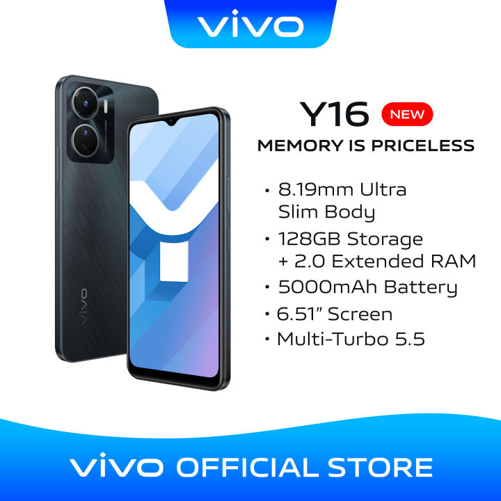 NEW Vivo Y16 Cellphone 128GB ROM Mobile Phone 5000mAh Battery Gaming