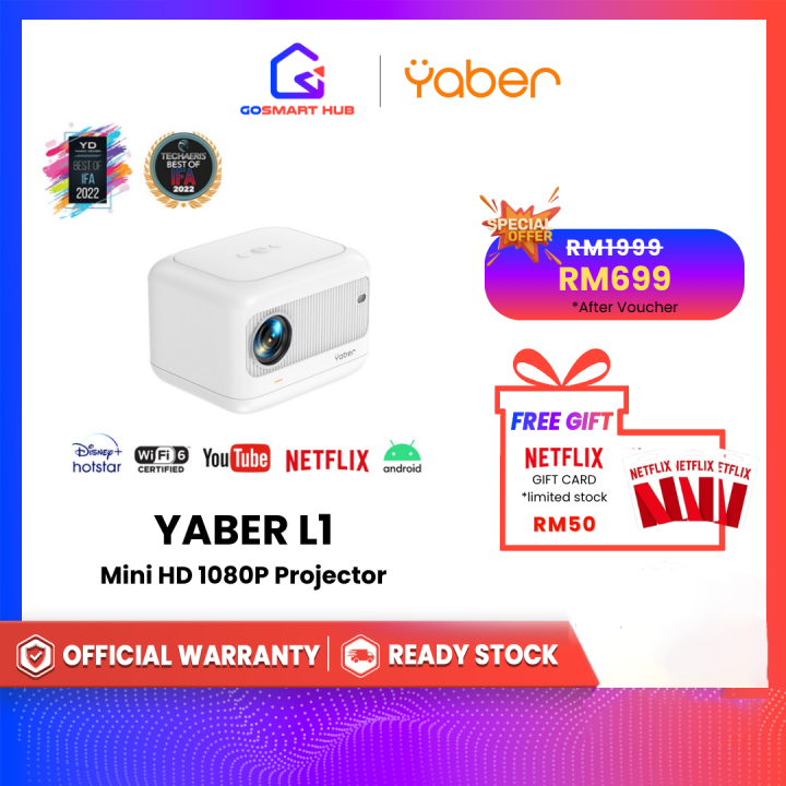 Yaber L Home Projector Ansi Lumens Smart System W Speaker