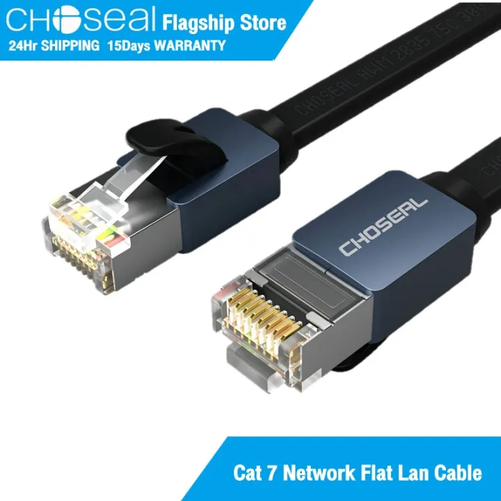 Choseal Cat 7 Ethernet Cable Shielded Gigabit Flat Cat7 RJ45 LAN Cable