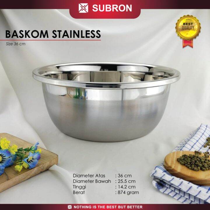 Subron Baskom Cm Tinggi Tebal Multi Fungsi Stainless Steel Wadah