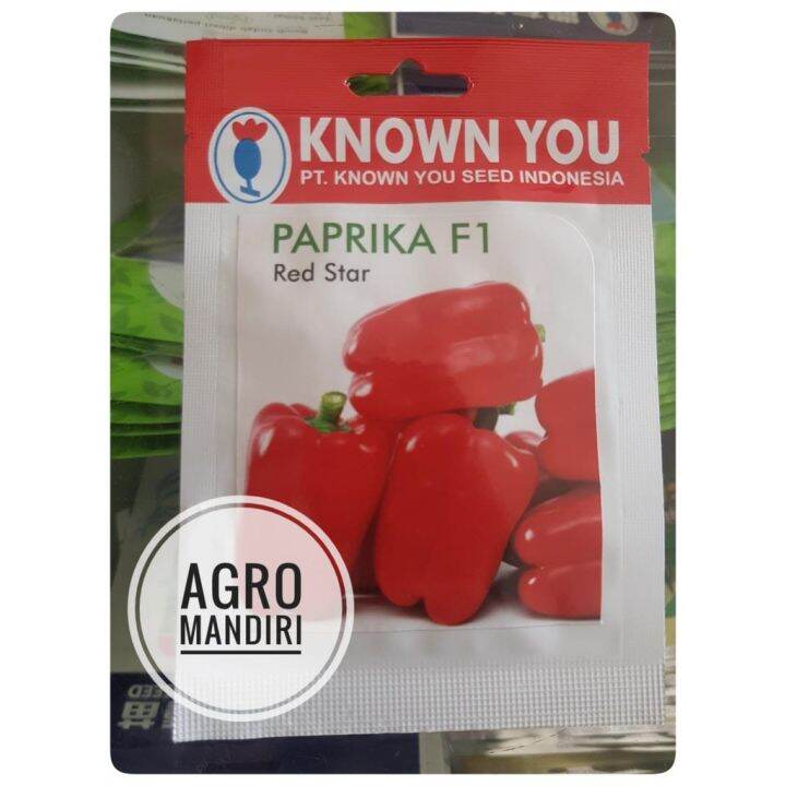 Benih Bibit Paprika F1 Red Star Isi 25 Butir Known You Seed Lazada