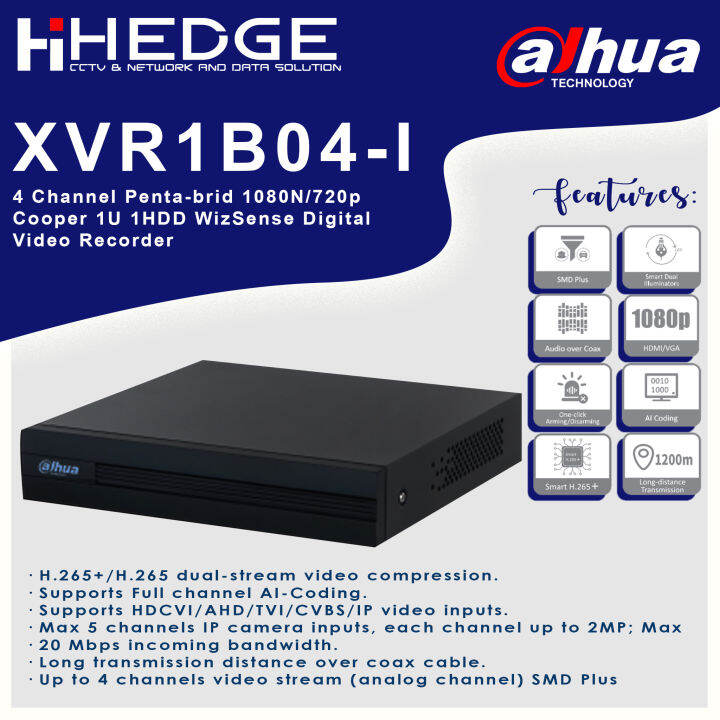 Dahua Xvr B I Channel Penta Brid N P Wizsense Digital Video