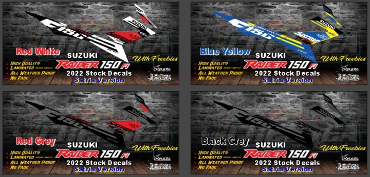 Suzuki Raider 150 Fi 2022 Satria Version Stock DecalS Stickers With