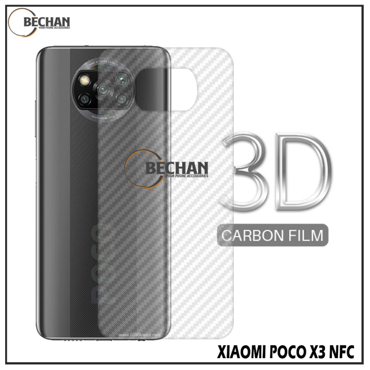 Skin Carbon Xiaomi Poco X3 NFC Carbon Film 3D Pelindung Belakang Hp