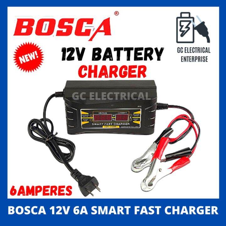 BOSCA 12V Car Charger 6A Truck Motorcycle Smart Car Battery Charger