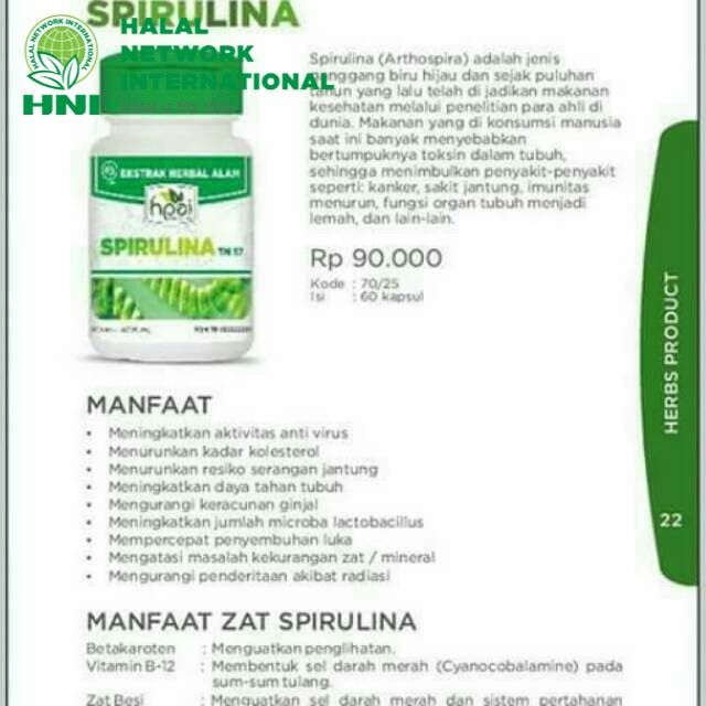 Spirulina Hni Hpai Ganggang Biru Hijau Lazada Indonesia