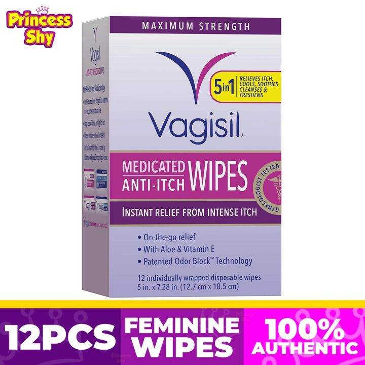 Vagisil Medicated Anti Itch Wipes Maximum Strength Instant Relief 5 In