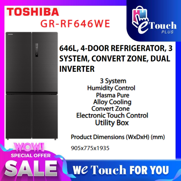 Toshiba Gr Rf We Pgy L Multi Door Dual Inverter Refrigerator