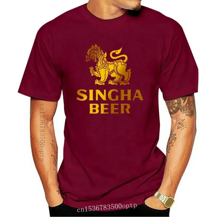 New Singha Beer T Shirt Black Asia Thailand Phuket Bier Bankok Thai