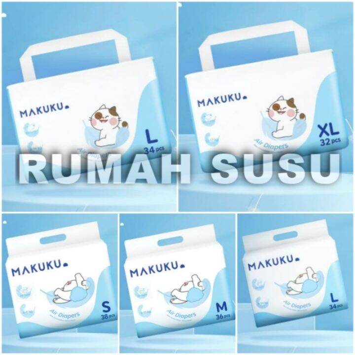 Makuku Air Diapers Tape S M Dan Pant M L XL XXL Kemasan SLIM Lazada