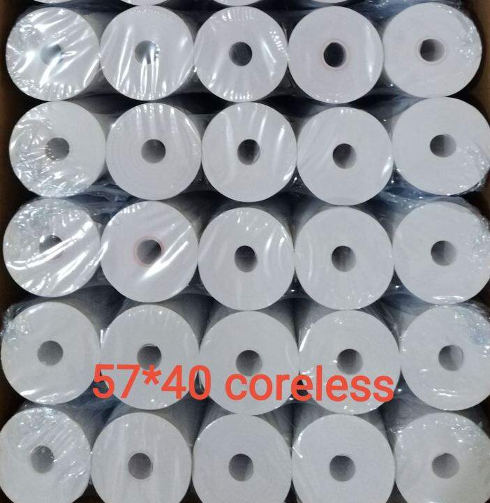 100 Rolls Coreless Thermal Paper 57mm X 40mm Use For Thermal Printer