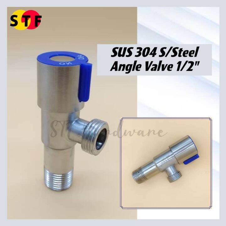 BLUE HEAD SUS304 Stainless Steel Quarter Turn Angle Valve 15mm One Way