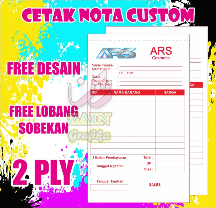 Nota Custom Cetak Nota Ply Nota Olshop Nama Sendiri Ply Nota