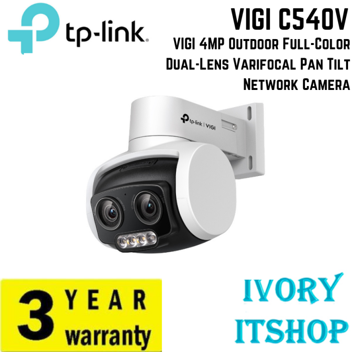 TP Link VIGI C540V VIGI 4MP Outdoor Full Color Dual Lens Varifocal Pan