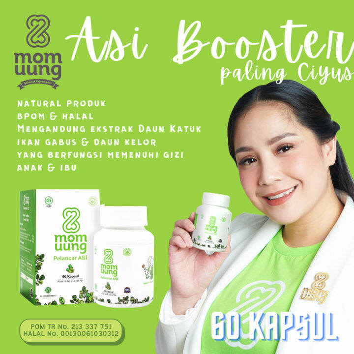 MOM UUNG Asi Booster 60 Kapsul Pelancar Asi Herbal Ekstrak Daun Kelor