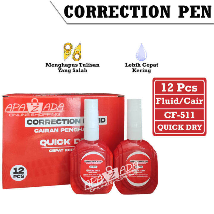 Apazada Correction Fluid 1 Pack 12 Pcs Tipex Correction Pen