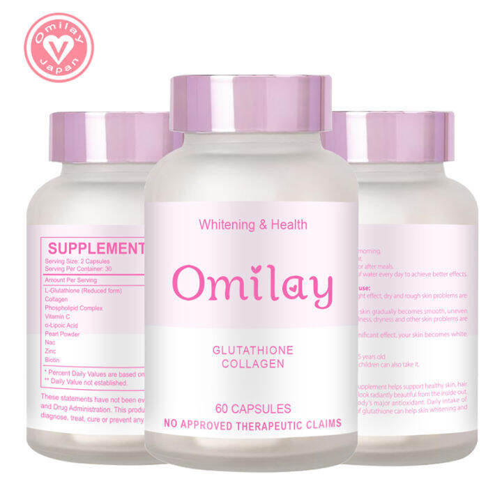 Omilay Tokyo Glutathione Collagen Capsules Whitening Skin Brighten