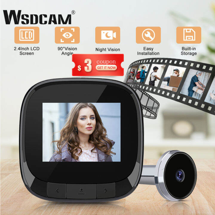 WSDCAM 2 4 นว LCD Digital Doorbell 90 Door Eye Doorbell Camera