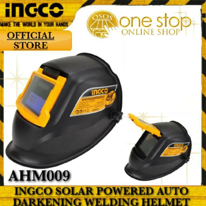 Ingco Solar Powered Auto Darkening Welding Helmet Welding Mask AHM009