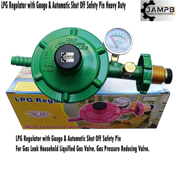 LPG Regulator With Gauge And Safety Device Anti Explosion Push Button