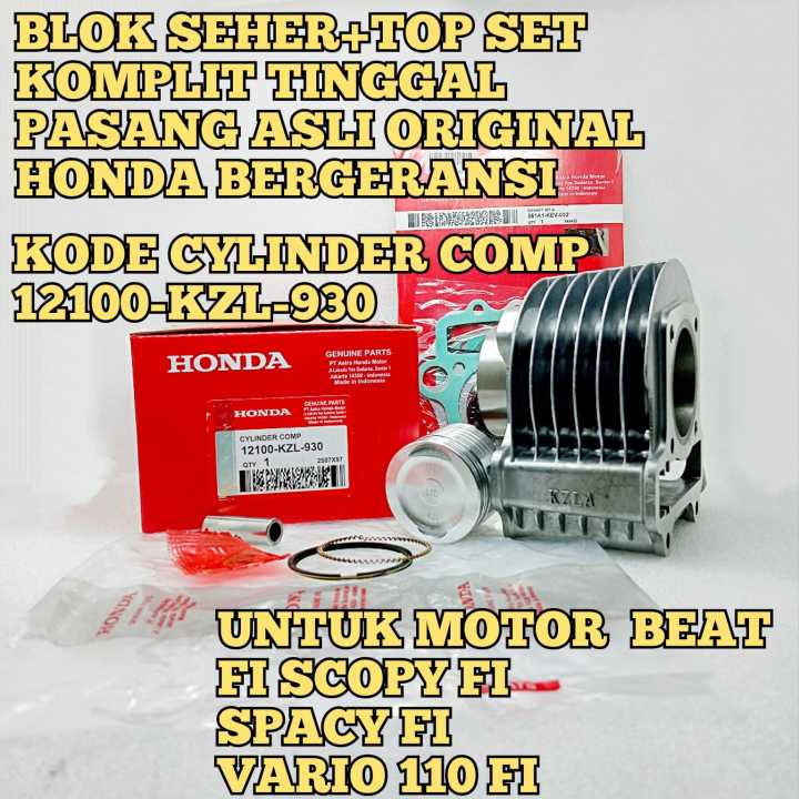 Ori Blok Block Seher Cylinder Comp Topset Asli Original Honda Kode