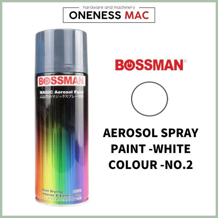 BOSSMAN AEROSOL SPRAY PAINT WHITE COLOUR NO 2 Lazada