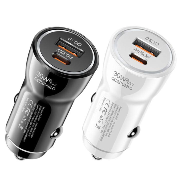 Type C Car Charger Dual Port Car Usb Charger Fast Charging Luminous Pd