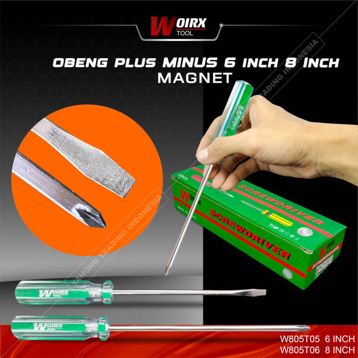 Obeng Plus Minus Magnet 6 8 Inch Gagang Fiber Lazada Indonesia