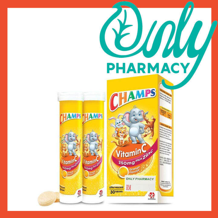 CHAMPS Vitamin C Plus Zinc Effervescent 250mg 15s Or 30s Lazada