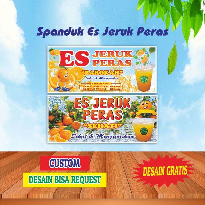 Spanduk Banner Es Jeruk Peras Bisa Request Desain Lazada Indonesia