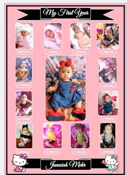 Baby Photo Collage Frame First Year St Birthday Milestone Lazada Ph