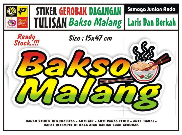 Stiker Kaca Gerobak Tulisan Bakso Malang Lazada Indonesia