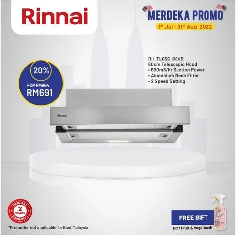 RINNAI RH TL95C SSVR 90CM TELESCOPIC HOOD Lazada