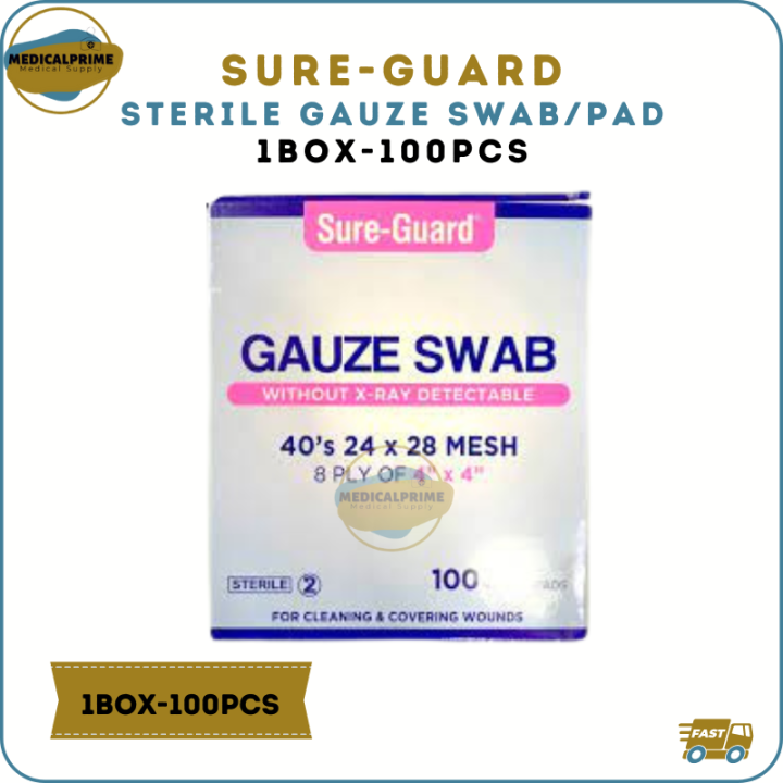 MEDIPRIME Sterile Gauze Swab Pad Sure Guard 1 Box 100pcs Lazada PH