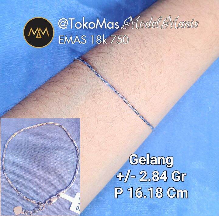 Gelang Italy Lilit Kombinasi Emas Rosegold Putih Kadar K Lazada